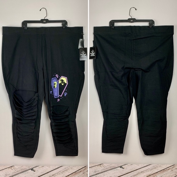 NWT Torrid 6X Nightmare Before Christmas Disney Slashed Leggings Oogie Boogie - Picture 5 of 8